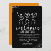 Retro Gothic Skull Dance Halloween Party 招待状 (正面/裏面)