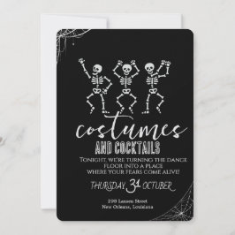 Retro Gothic Skull Dance Halloween Party 招待状