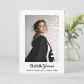 Retro Grad Typography Invitation Announcement Card 案内状 (スタンド正面)