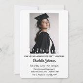 Retro Grad Typography Invitation Announcement Card 案内状 (裏面)