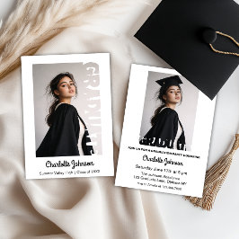 Retro Grad Typography Invitation Announcement Card 案内状