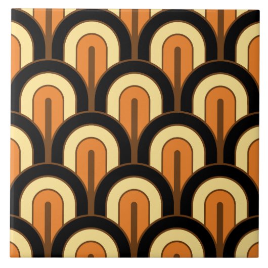 Retro Gradated Geometric Fan Pattern タイル (正面)