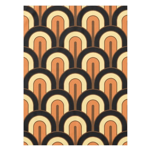 Retro Gradated Geometric Fan Pattern テーブルクロス (正面)