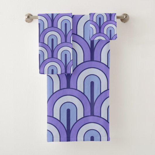 Retro Gradated Geometric Fan Pattern バスタオルセット (インサイチュ)