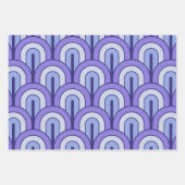 Retro Gradated Geometric Fan Pattern ラッピングペーパーシート (正面2)
