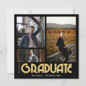 Retro Graduate Multi Photo 招待状 (正面)