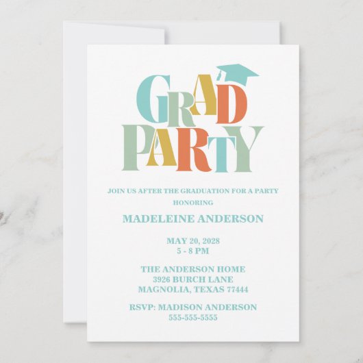 Retro Graduation Ceremony  招待状 (裏面)