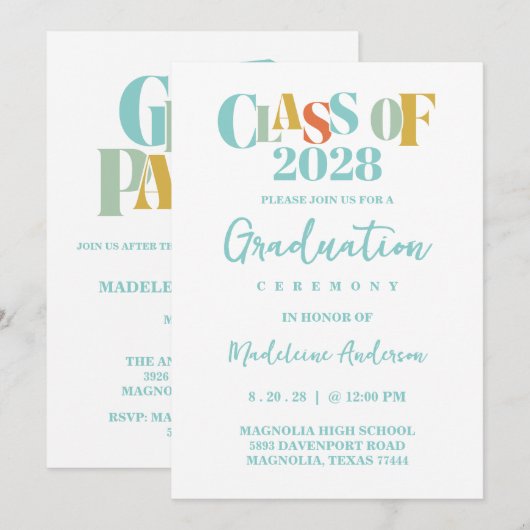 Retro Graduation Ceremony  招待状 (正面/裏面)