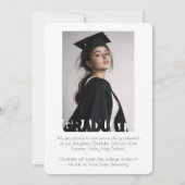Retro Graduation Typography Announcement Card 案内状 (裏面)