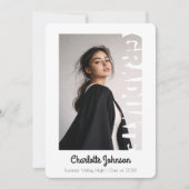 Retro Graduation Typography Announcement Card 案内状 (正面)