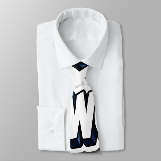 Retro graffiti word Angelwing 3-D typography neckt ネクタイ (タイ)