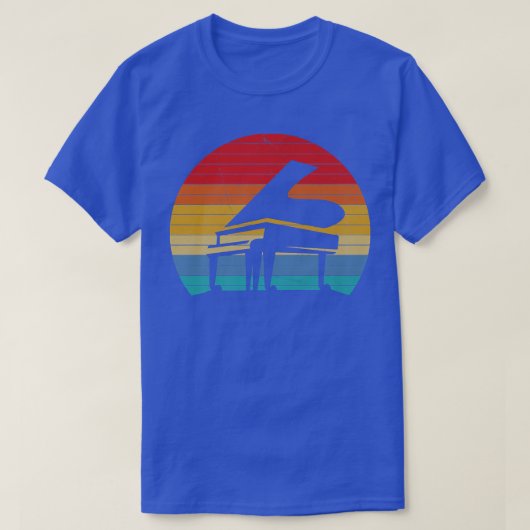 Retro Grand Piano Music Loving Pianist Tシャツ (デザイン正面)