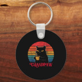 Retro Grandpaw Funny Sarcastic Cat Lover Quote Gra キーホルダー (正面)