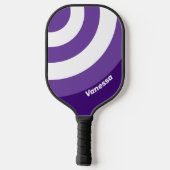 Retro Grapevine Grove Circle Stripe with Name ピックルボールラケット (裏面)