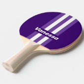 Retro Grapevine Grove Pin Stripes with Name 卓球ラケット (正面アングル)