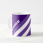 Retro Grapevine Grove Stripes with Name コーヒーマグカップ (正面左)