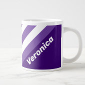 Retro Grapevine Grove Stripes with Name ジャンボコーヒーマグカップ (右)