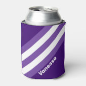 Retro Grapevine Grove Stripes with Name 缶クーラー (缶正面)