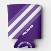 Retro Grapevine Grove Stripes with Name 缶クーラー (裏面)