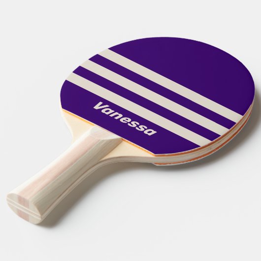 Retro Grapevine Three Across Striping with Name 卓球ラケット (正面アングル)
