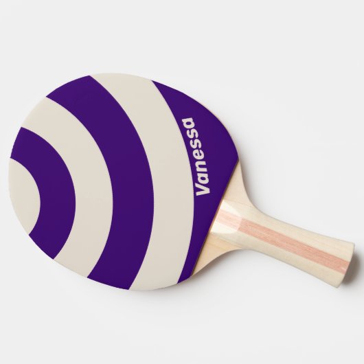 Retro Grapevine Three Circle Stripe with Name 卓球ラケット (横)