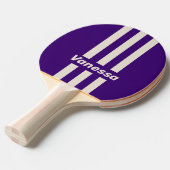 Retro Grapevine Three Pin Stripes with Name 卓球ラケット (正面アングル)