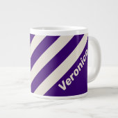 Retro Grapevine Three Stripes with Name ジャンボコーヒーマグカップ (正面右)