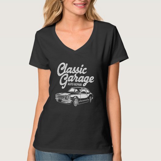 Retro Graphic Car Car Mechanic Vehicle Technician  Tシャツ (正面)