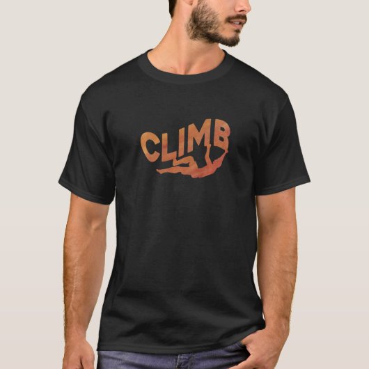 Retro Graphic Climbing Bouldering Rock Climber Mou Tシャツ (正面)