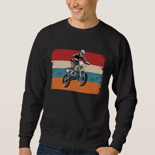 Retro Graphic Dirt Biker Motorcycle Enduro Motocro スウェットシャツ (正面)
