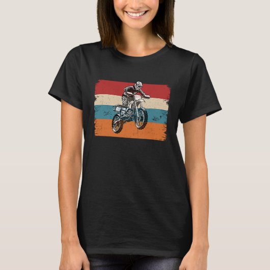 Retro Graphic Dirt Biker Motorcycle Enduro Motocro Tシャツ (正面)