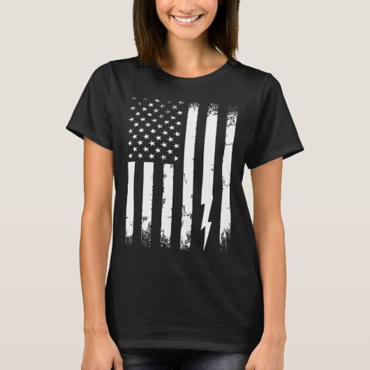 Retro Graphic Electrician Electrical Engineer Engi Tシャツ (正面)