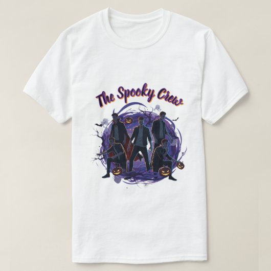 Retro Graphic Horror Group The Spooky Crew T-Shirt Tシャツ (デザイン正面)