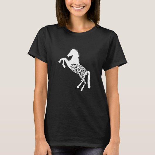 Retro Graphic Horse Lover Equestrian Rider Horses  Tシャツ (正面)
