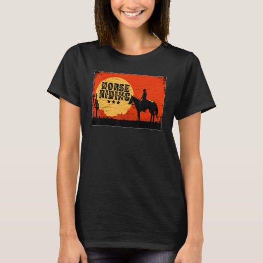 Retro Graphic Horse Lover Equestrian Rider Horses  Tシャツ (正面)