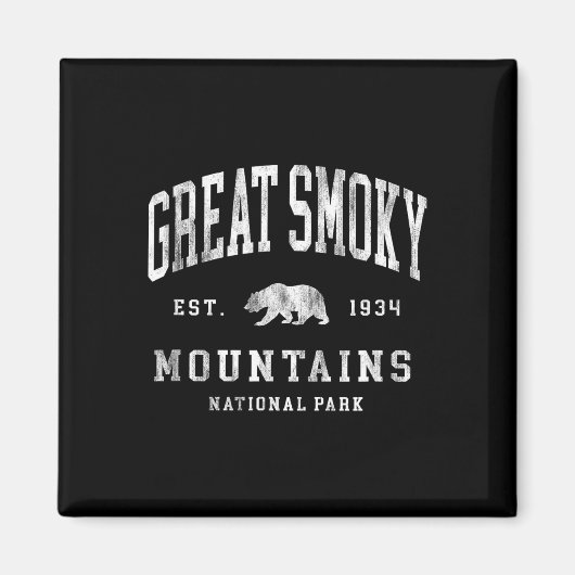 Retro Great Smoky Mountains National Park Mens Wom マグネット (正面)
