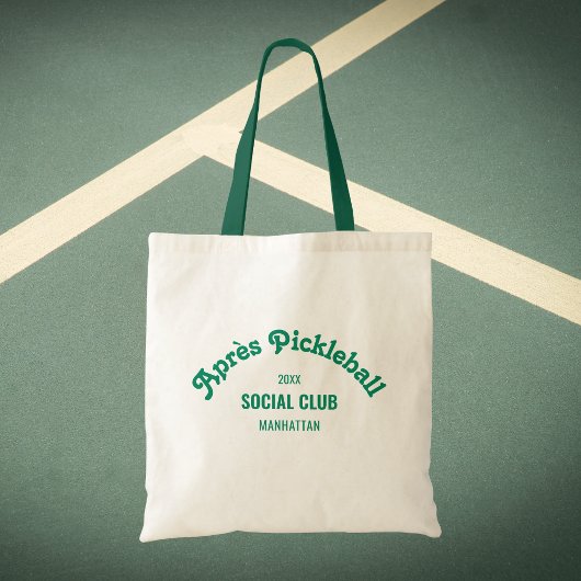 Retro Green Après Pickle Ball Social Club トートバッグ