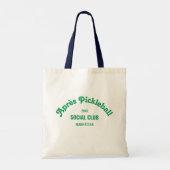 Retro Green Après Pickle Ball Social Club トートバッグ (裏面)