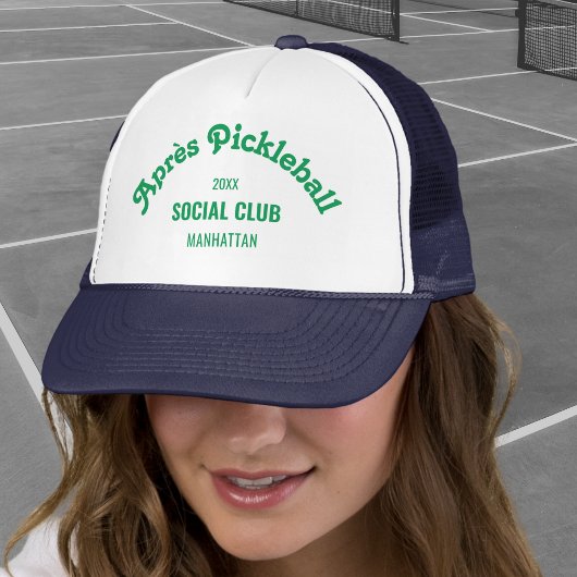 Retro Green Après Pickle Ball Social Club Navy キャップ
