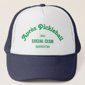 Retro Green Après Pickle Ball Social Club Navy キャップ (正面)