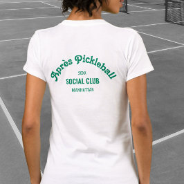 Retro Green Après Pickle Ball Social Club White Tシャツ