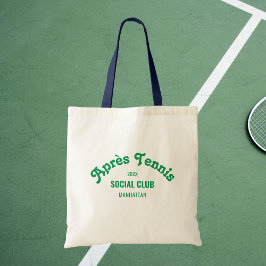 Retro Green Après Tennis Social Club Navy Handle トートバッグ