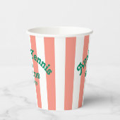 Retro Green Après Tennis Social Club Pink Stripe 紙コップ (左)