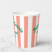 Retro Green Après Tennis Social Club Pink Stripe 紙コップ (右)