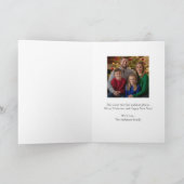 Retro green Christmas Tree & Family Photo Custom  カード (内部)