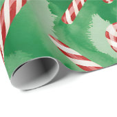 Retro Green Christmas Wrapping Paper ラッピングペーパー (ロールコーナー)