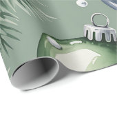 Retro Green Christmas Wrapping Paper ラッピングペーパー (ロールコーナー)