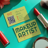 Retro Green Citrus Makeup Artist QR Code 名刺