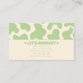 Retro Green Cream 70s Boho Groovy Funky Trendy 名刺 (裏面)