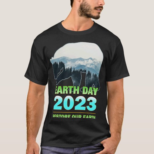Retro Green Eco Friendly Earth Day 2023 Tシャツ (正面)